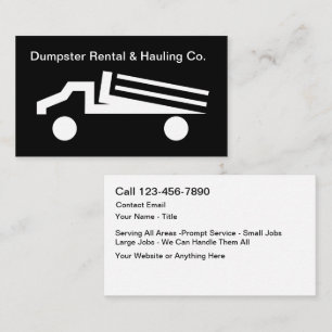 Dumpster Rental Hauttruck Moderne Visitenkarte