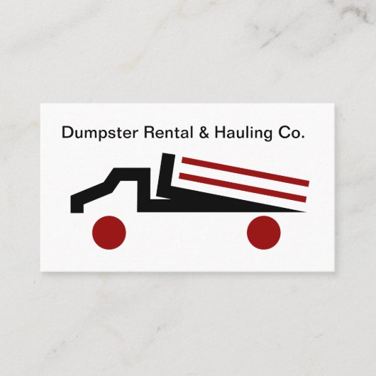Dumpster Rental Hauttruck Moderne Visitenkarte (Vorderseite)