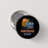 Dumptruck Daddy Retro Groovy Vater Day Constructi Button (Vorne & Hinten)