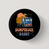 Dumptruck Daddy Retro Groovy Vater Day Constructi Button (Vorderseite)