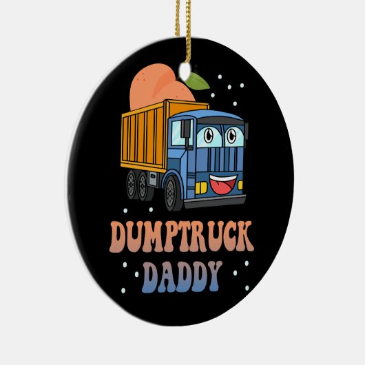 Dumptruck Daddy Retro Groovy Vater Day Constructi Keramik Ornament (Rechts)