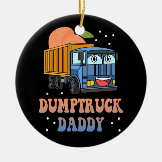 Dumptruck Daddy Retro Groovy Vater Day Constructi Keramik Ornament (Vorne)