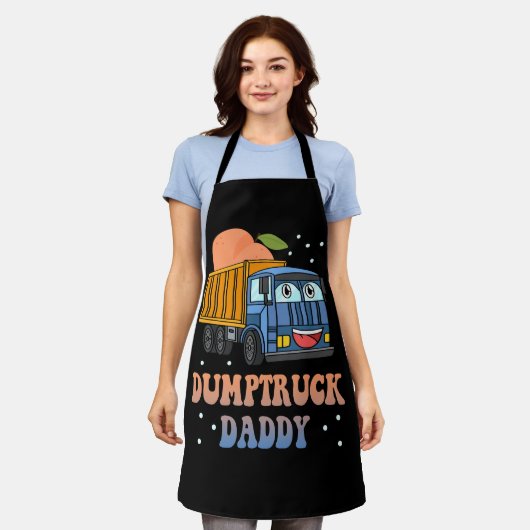 Dumptruck Daddy Retro Groovy Vater Day Constructi Schürze (Getragen)