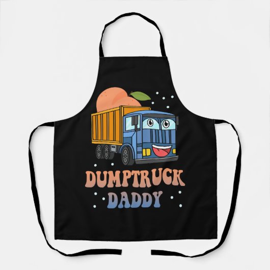 Dumptruck Daddy Retro Groovy Vater Day Constructi Schürze (Vorderseite)