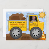 Dumptruck Kids Foto Geburtstag Einladung (Vorne/Hinten)