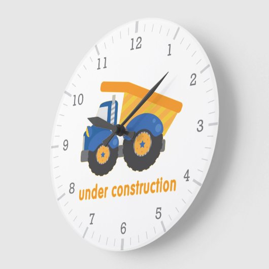 Dumptruck Under Construction Große Wanduhr (Winkel)