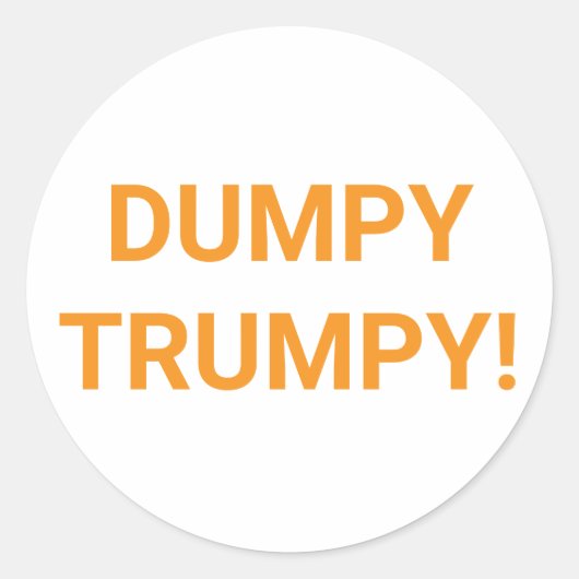 DUMPY TRUMPY Comic Splash-Art Hankamer Artjunkhaus Runder Aufkleber (Vorderseite)