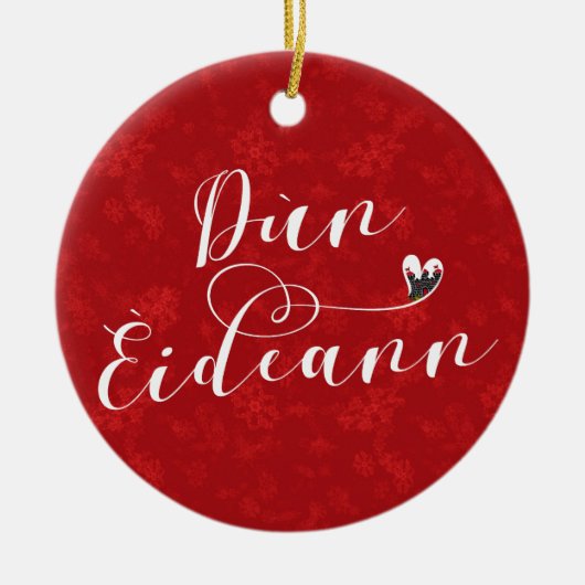 Dùn Èideann Flag Herz, Edinburgh Keramik Ornament (Vorne)