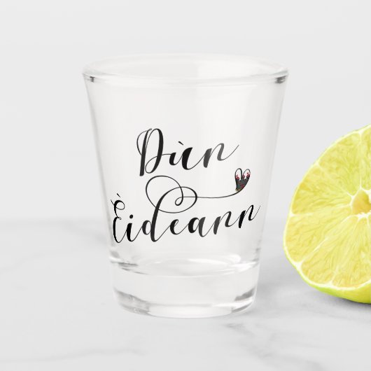 Dùn Èideann Flag Herz, Edinburgh Schnapsglas (Vorderseite)