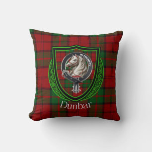 Dunbar schottisches Clan-Tartan und Wappen Kissen