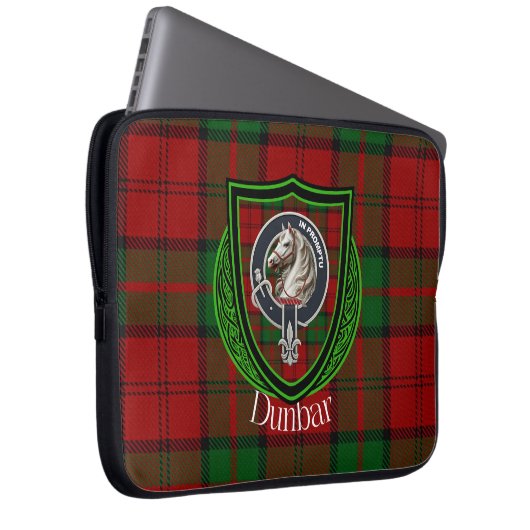 Dunbar Scottish Clan Tartan and Crest Laptopschutzhülle (Vorne Rechts)