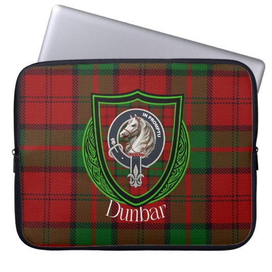 Dunbar Scottish Clan Tartan and Crest Laptopschutzhülle (Vorderseite)