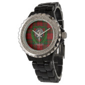 Dunbar Scottish Clan Tartan & Crest Armbanduhr (Schrägansicht)