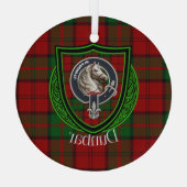 Dunbar Scottish Clan Tartan & Crest Ornament Aus Glas (Rückseite)
