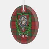 Dunbar Scottish Clan Tartan & Crest Ornament Aus Glas (Vorderseite links)