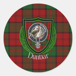 Dunbar Scottish Clan Tartan & Crest Runder Aufkleber