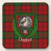 Dunbar Scottish Clan Tartan & Wappen Getränkeuntersetzer (Vorderseite)