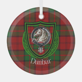 Dunbar Scottish Clan Tartan & Wappen Ornament Aus Glas