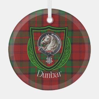 Dunbar Scottish Clan Tartan & Wappen Ornament Aus Glas