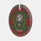 Dunbar Scottish Clan Tartan & Wappen Ornament Aus Glas (Vorderseite links)