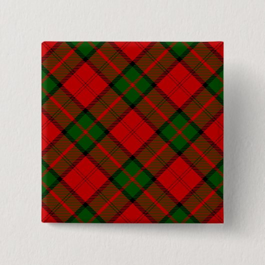 Dunbar Tartan Red Green kariert Button (Vorderseite)