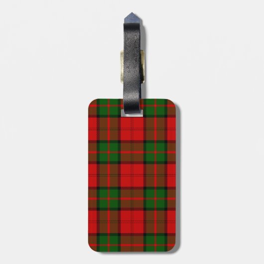Dunbar Tartan Red Green kariert Gepäckanhänger (Rückseite vertikal)
