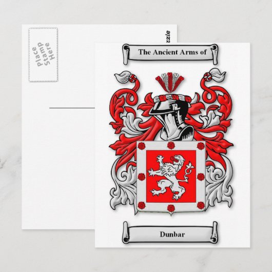 Dunbar-Wappen Postkarte (Vorne/Hinten)