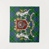 Duncan Clan Abzeichen & Unicorns w/Tartan Wandteppich (Vorderseite)