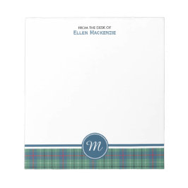 Duncan Clan Ancient Tartan Monogram Note Pad Notizblock