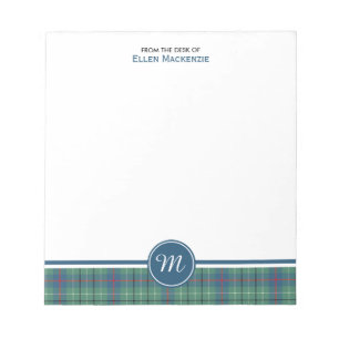 Duncan Clan Ancient Tartan Monogram Note Pad Notizblock