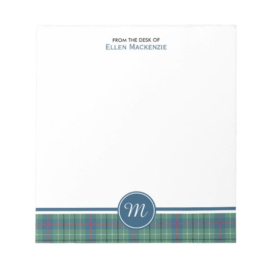 Duncan Clan Ancient Tartan Monogram Note Pad Notizblock (Vorderseite)