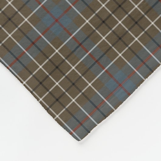 Duncan Clan Brown und Gray Reproduction Tartan Fleecedecke (Ecke)