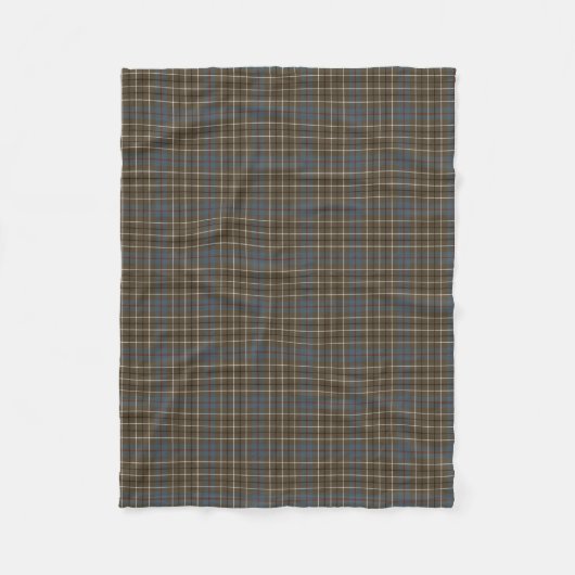 Duncan Clan Brown und Gray Reproduction Tartan Fleecedecke (Vorderseite)