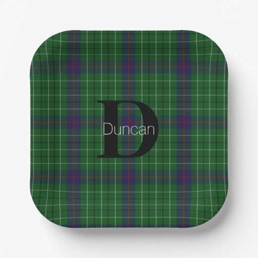 Duncan Clan Kariert Monogram Paper Napkins Pappteller (Vorderseite)