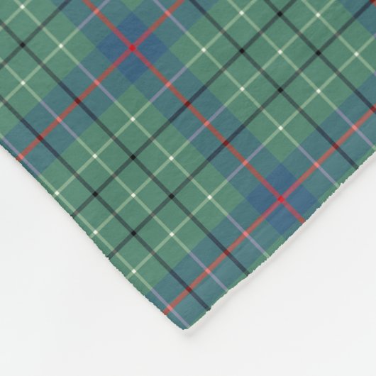 Duncan Clan Light Green und Blue Ancient Tartan Fleecedecke (Ecke)