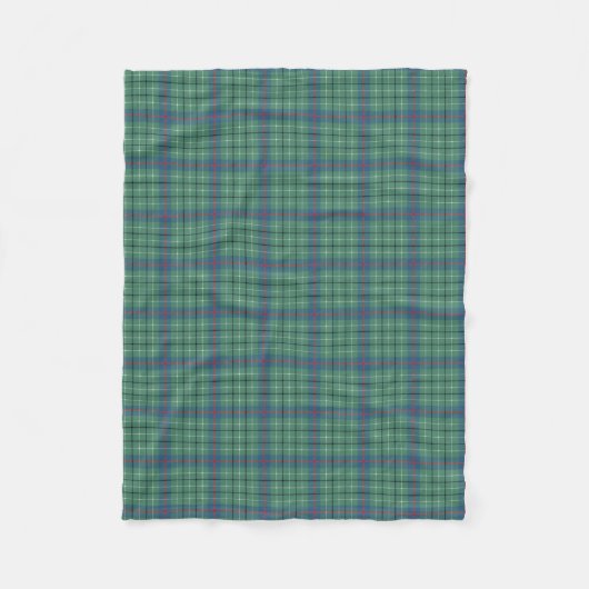 Duncan Clan Light Green und Blue Ancient Tartan Fleecedecke (Vorderseite)