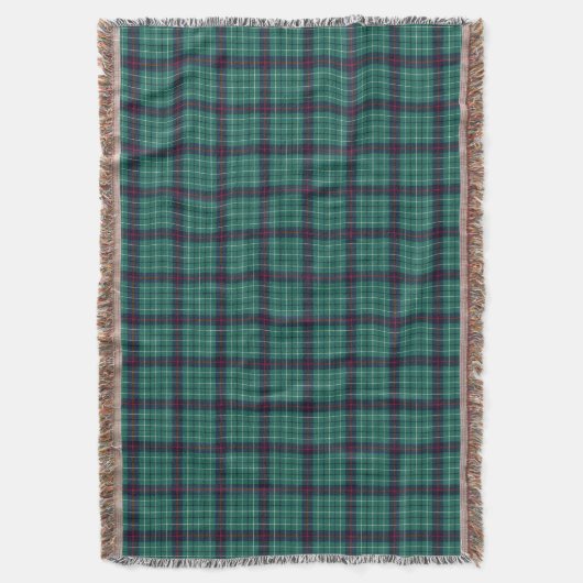 Duncan Clan Royal Blue und Turquoise Modern Tartan Decke (Vorderseite Vertikal)
