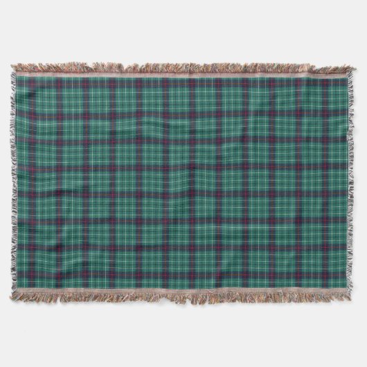 Duncan Clan Royal Blue und Turquoise Modern Tartan Decke (Vorderseite)