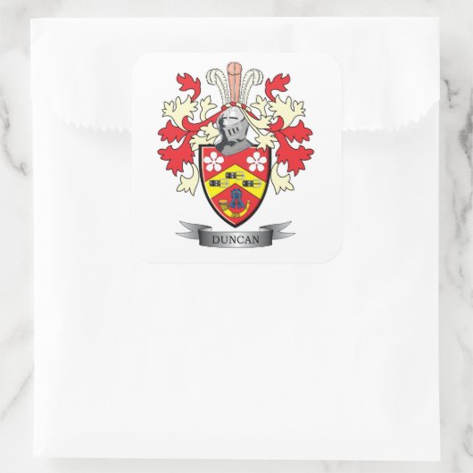 Duncan-Familienwappen-Wappen Quadratischer Aufkleber (Tasche)
