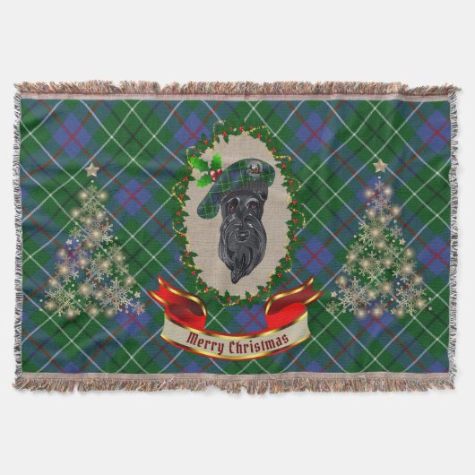 Duncan Scottie Dog Christmas Throw Blanket Decke (Vorderseite)