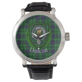 Duncan Scottish Clan Tartan and Crest Armbanduhr