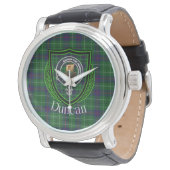 Duncan Scottish Clan Tartan and Crest Armbanduhr (Schrägansicht)