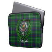 Duncan Scottish Clan Tartan and Crest  Laptopschutzhülle (Vorderseite Links)