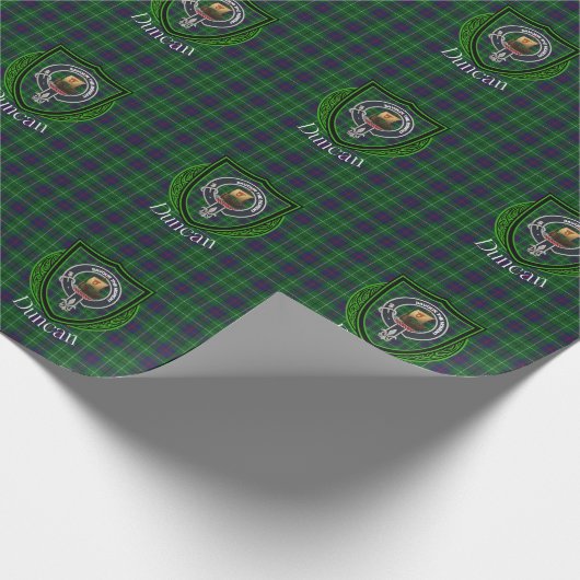 Duncan Scottish Clan Tartan & Crest Geschenkpapier (Ecke)