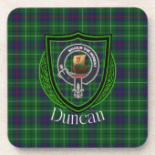 Duncan Scottish Clan Tartan & Crest Getränkeuntersetzer (Vorderseite)
