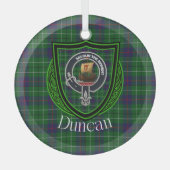 Duncan Scottish Clan Tartan & Crest Ornament Aus Glas (Vorderseite)
