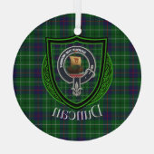 Duncan Scottish Clan Tartan & Crest Ornament Aus Glas (Rückseite)