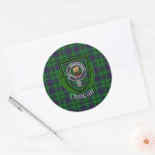 Duncan Scottish Clan Tartan & Crest Runder Aufkleber (Umschlag)