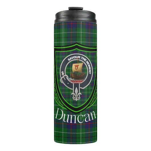 Duncan Scottish Clan Tartan & Crest Thermosbecher (Vorderseite)