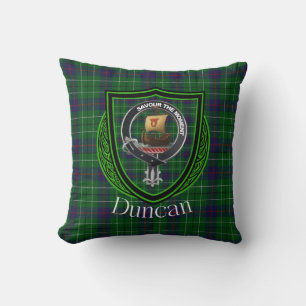 Duncan Scottish Clan Tartan und Wappen Kissen
